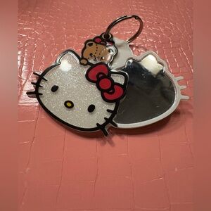 Hello Kitty White Keychain Mirror